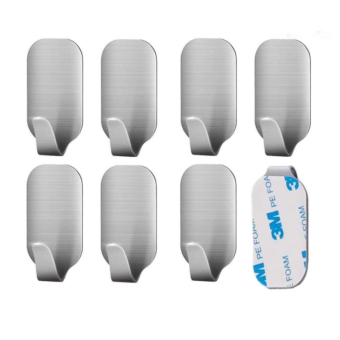 HASTHIP 8 Pack Stainless Steel Adhesive Wall Hanger Self Adhesive Hooks Waterproof Heavy Duty Sticky Wall Hooks for Hanging Bathroom Kitchen Robe Coat Towel Kitchen Utensils (Narrow Hook) HASTHIP 8 Pack Stainless Steel Adhesive Wall Hanger Self Adhesive Hooks Waterproof Heavy Duty Sticky Wall Hooks for Hanging Bathroom Kitchen Robe Coat Towel Kitchen Utensils (Narrow Hook)
